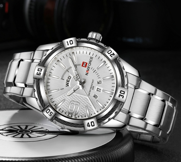 Luxury Brand Mens Sport Watch Gold Full Steel Quartz Watches Men Date Waterproof Military Clock Man