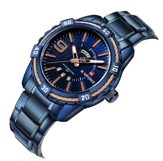 Luxury Brand Mens Sport Watch Gold Full Steel Quartz Watches Men Date Waterproof Military Clock Man