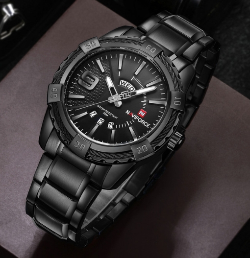 Luxury Brand Mens Sport Watch Gold Full Steel Quartz Watches Men Date Waterproof Military Clock Man