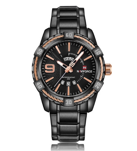 Luxury Brand Mens Sport Watch Gold Full Steel Quartz Watches Men Date Waterproof Military Clock Man