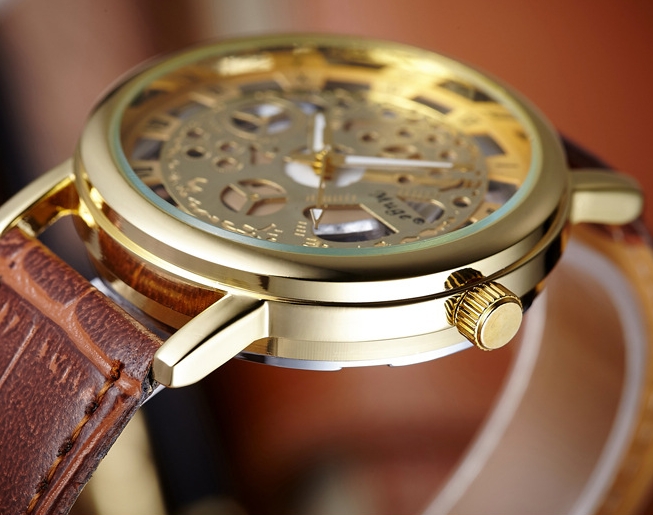 Luxury Fashion Casual Leather Men Skeleton Watch Women Dress Wristwatch Steel Quartz Hollow Watches