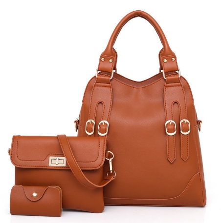 Fashion Women Handbags 3 Pieces Set Composite Shoulder Bag Casual Tote Hand Bags