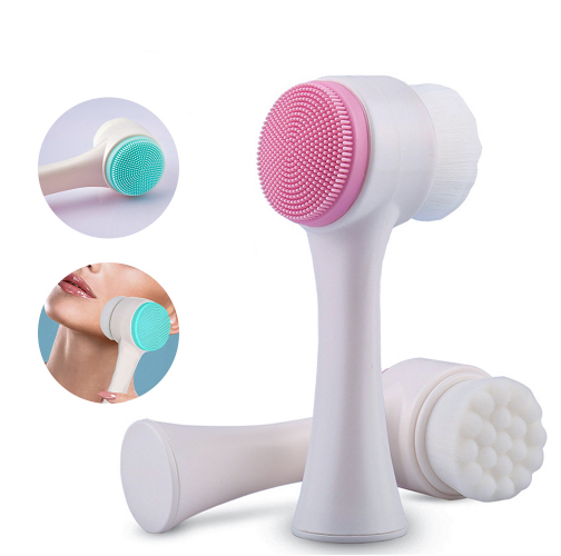 3D Double Sides Multifunctional Silicone Face Cleanser Facial Cleansing Portable Face Cleaning Brush