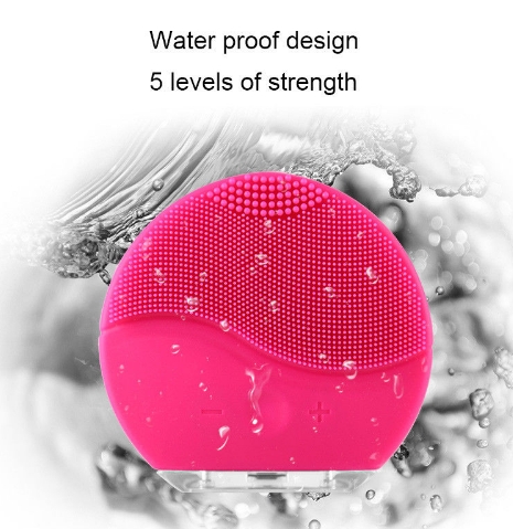 Electric Silicone Facial Cleansing Brush Sonic Vibration USB Rechargeable Ultrasonic Face Cleaner