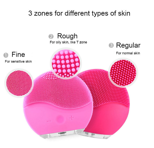 Electric Silicone Facial Cleansing Brush Sonic Vibration USB Rechargeable Ultrasonic Face Cleaner