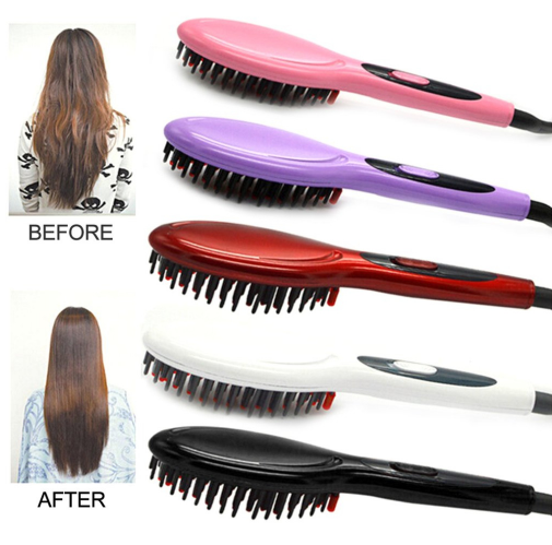 Ceramic Electric Hair Straightener Comb Styling Tool Hair Straightening Brush Girls Ladies Hair Care