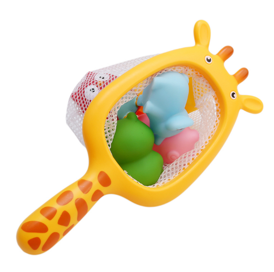 7PCS Fishing Toys Network Bag Pick Up Kids Toy Swimming Paly Water Bath Doll Water Spray Bath Toys
