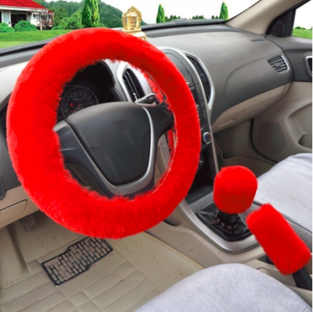 Cool Non-slip Car Decoration Steering Wheel Handbrake Gear Shift Plush Cover