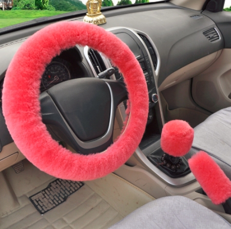 Cool Non-slip Car Decoration Steering Wheel Handbrake Gear Shift Plush Cover