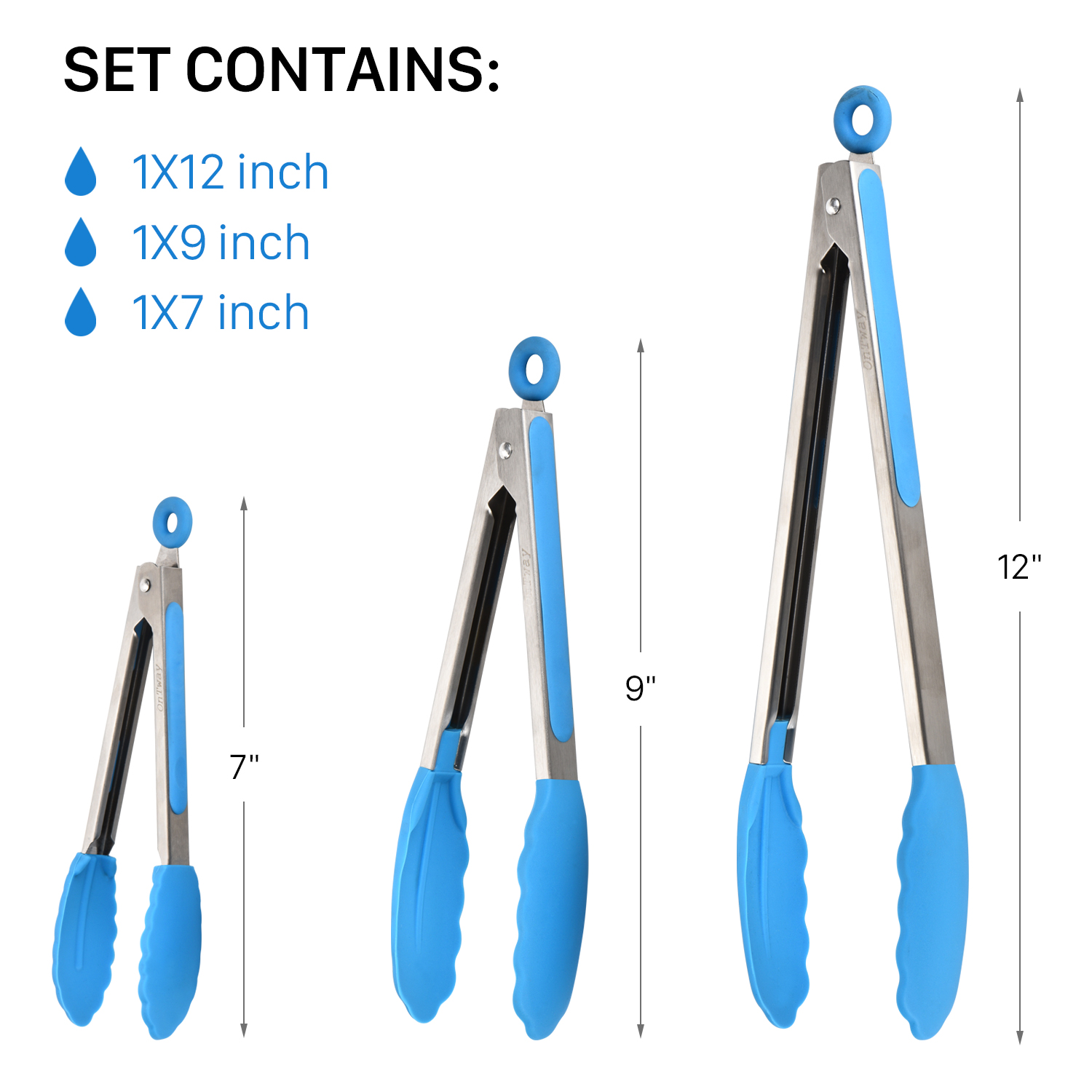 Food Tongs with Silicone Tip,Multi-functional Gripper for Cooking, Barbecue, Salad, Grilling, Frying