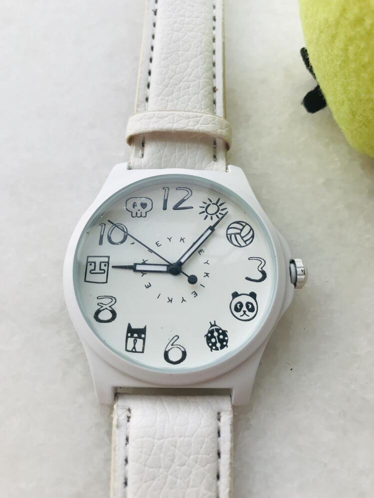 Watches birthday Fashion quartz good watches Casual Sports gentleman quartz Watch men wristwatch Waterproof Big Dial Noctilucent watches student PU portable Watches Leather band strap children for men