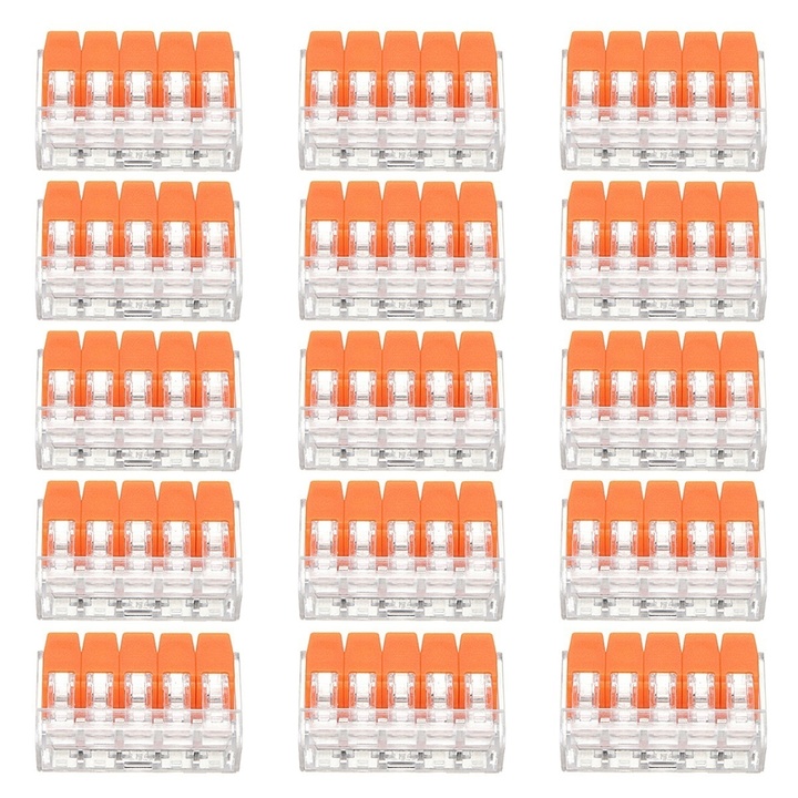 85Pcs 221-412 221-413 221-415 Reusable Spring Lever Terminal Block Electric Cable Connector