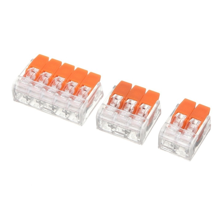 85Pcs 221-412 221-413 221-415 Reusable Spring Lever Terminal Block Electric Cable Connector