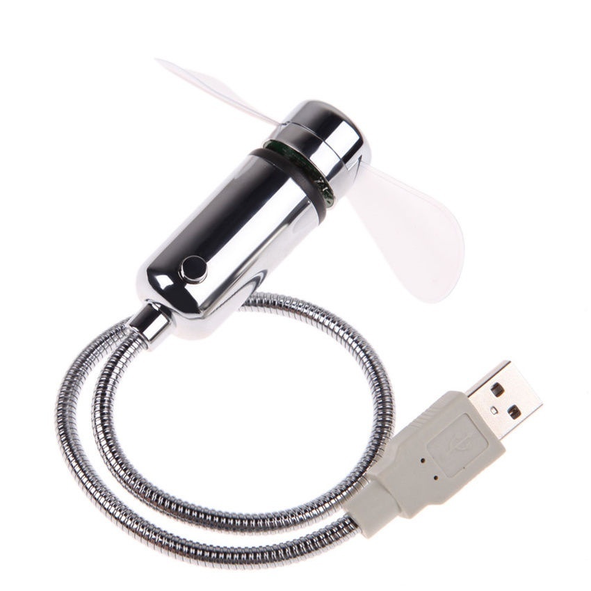LED Clock Fan Mini USB Powered Cooling Flashing Real Time Display Function