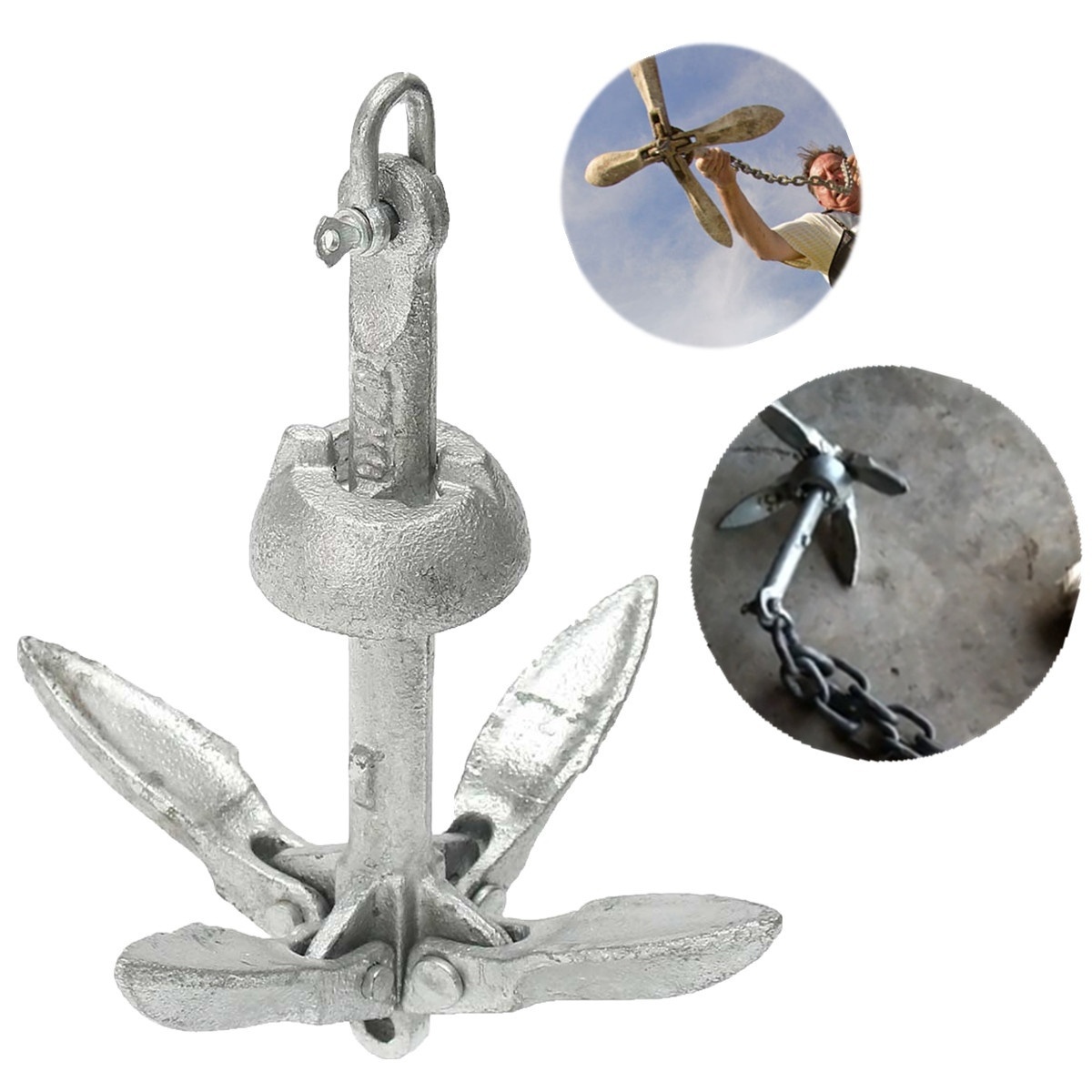 Foldable Hot Dipped Galvanized Grapnel Anchor Boat Fitting Part For Marine Yacht
