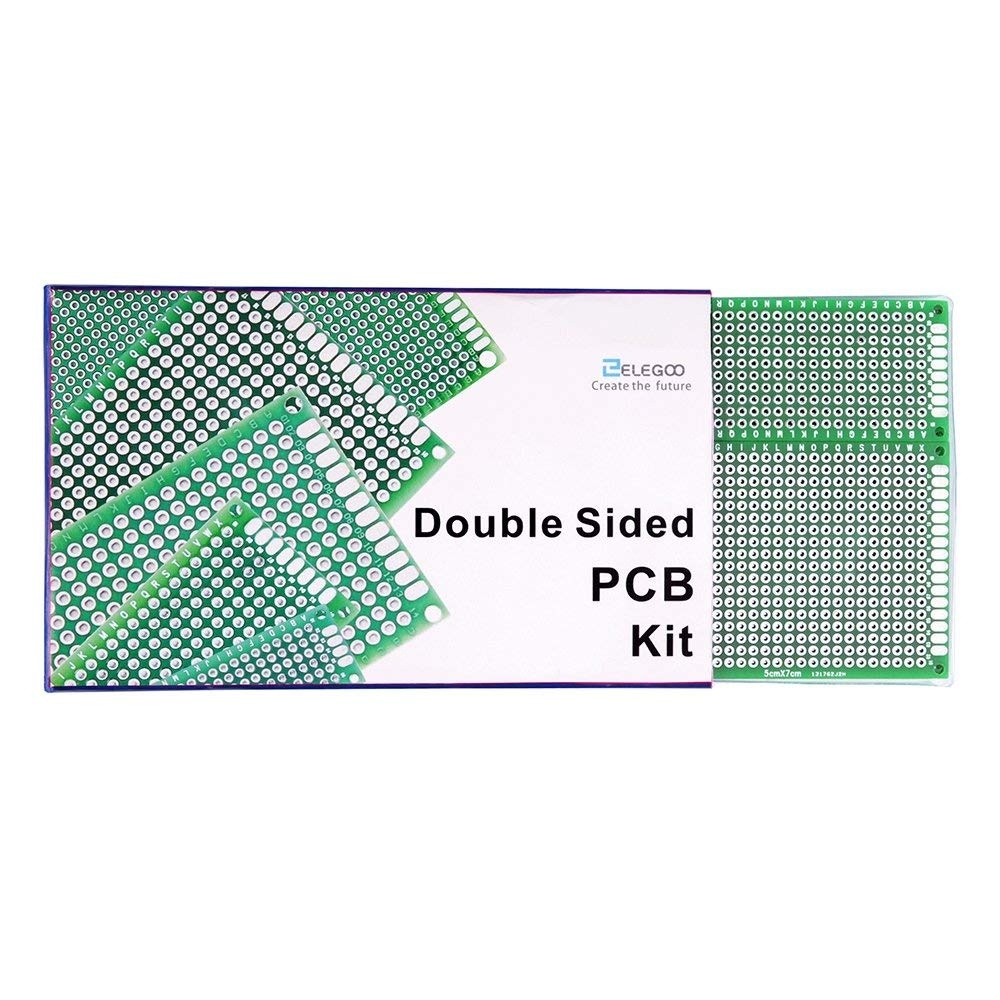 32 Pcs Double Sided PCB Board Prototype Kit for DIY Soldering with 5 Sizes Compatible Arduino Kits