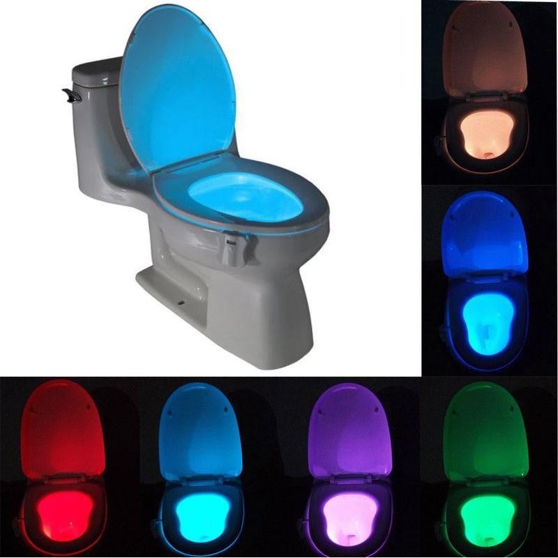 8 Colors Human Motion Sensor Toilet Light Bathroom Night Light Home Decoration