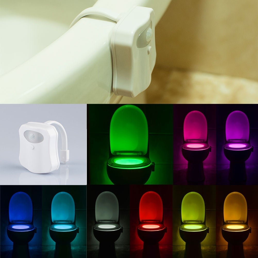 8 Colors Human Motion Sensor Toilet Light Bathroom Night Light Home Decoration