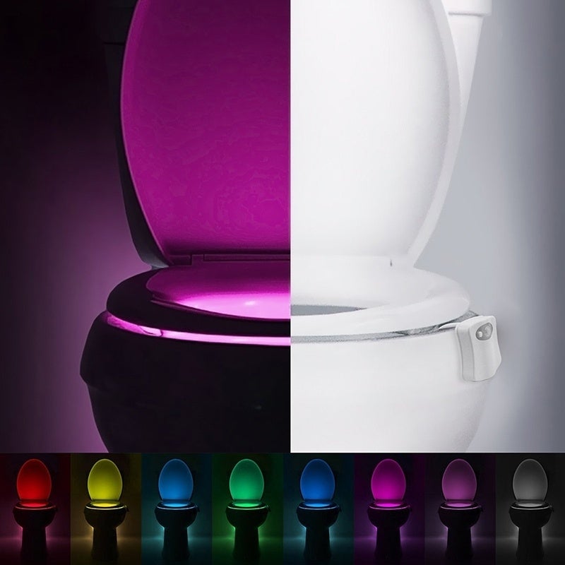8 Colors Human Motion Sensor Toilet Light Bathroom Night Light Home Decoration