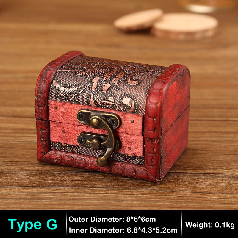 Creative Vintage Jewelry Box Wooden Jewelry Boxes Wedding Candy Box Gift Packaging Small Storage Box
