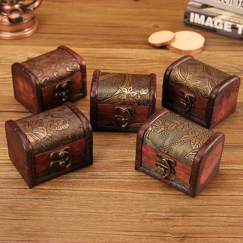 Creative Vintage Jewelry Box Wooden Jewelry Boxes Wedding Candy Box Gift Packaging Small Storage Box
