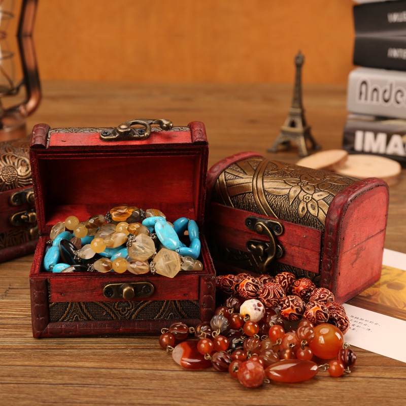 Creative Vintage Jewelry Box Wooden Jewelry Boxes Wedding Candy Box Gift Packaging Small Storage Box