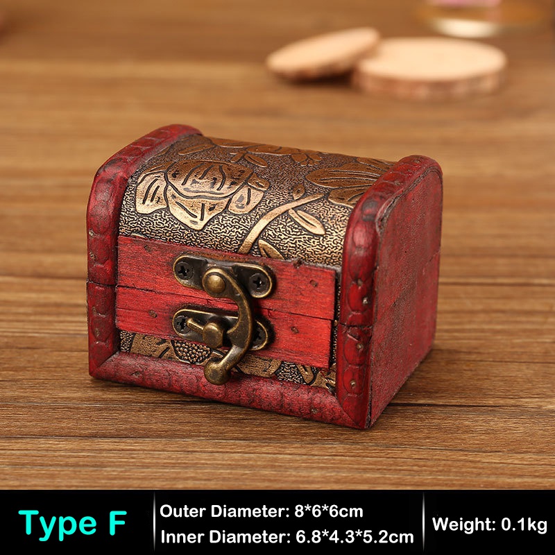 Creative Vintage Jewelry Box Wooden Jewelry Boxes Wedding Candy Box Gift Packaging Small Storage Box