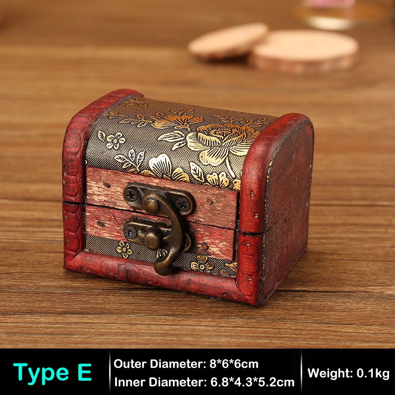 Creative Vintage Jewelry Box Wooden Jewelry Boxes Wedding Candy Box Gift Packaging Small Storage Box