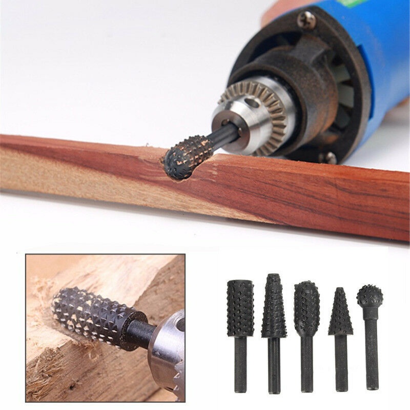 5PCS 1/4'' Drill Bit Set Cutting Tools For Woodworking Knife Wood Carving Tool
