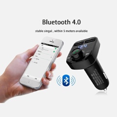 Wireless bluetooth V4.0 Handsfree Car Kit FM Transmitter LCD MP3 Player Dual USB Charger