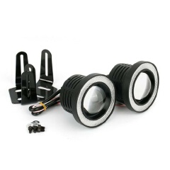 2pcs 3.5inch White High Power COB LED Projector Angel Eye Light Halo Ring Fog Drive Lamp Car