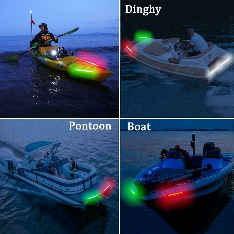1/2PCS Red Green Navigation 18 LED Marine Boat  Bow Stern light 12V Yacht Pontoon Bright Lights