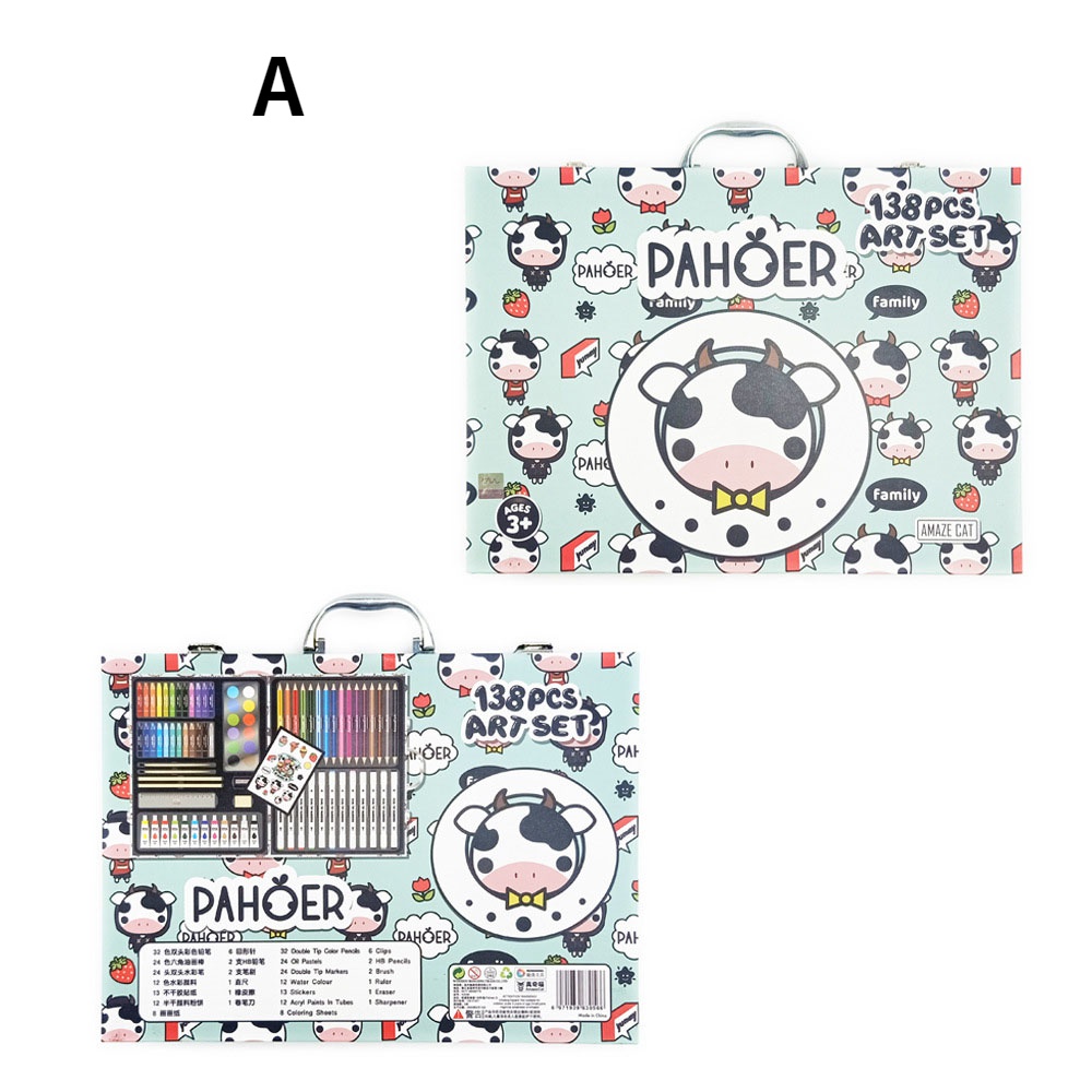 138Pcs Painting Stationery Children Students Watercolor Pen Art Painting Set Gift Box Series