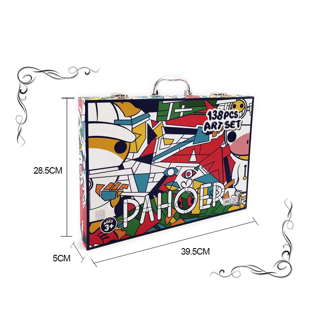 138Pcs Painting Stationery Children Students Watercolor Pen Art Painting Set Gift Box Series
