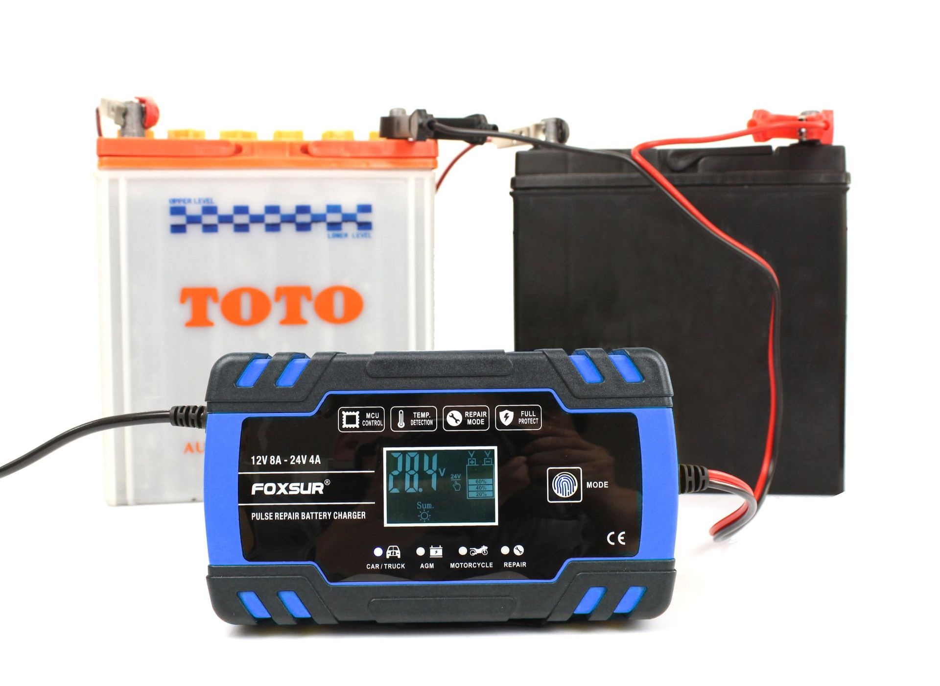 12/24V Multi-function Intelligent Charger Motorcycle Truck Universal Charger Repair Charger