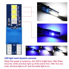 4pcs T10 W5W LED Bulb 2835 8SMD Blue/White 900LM Dome Map Lamp Side Light 194 168