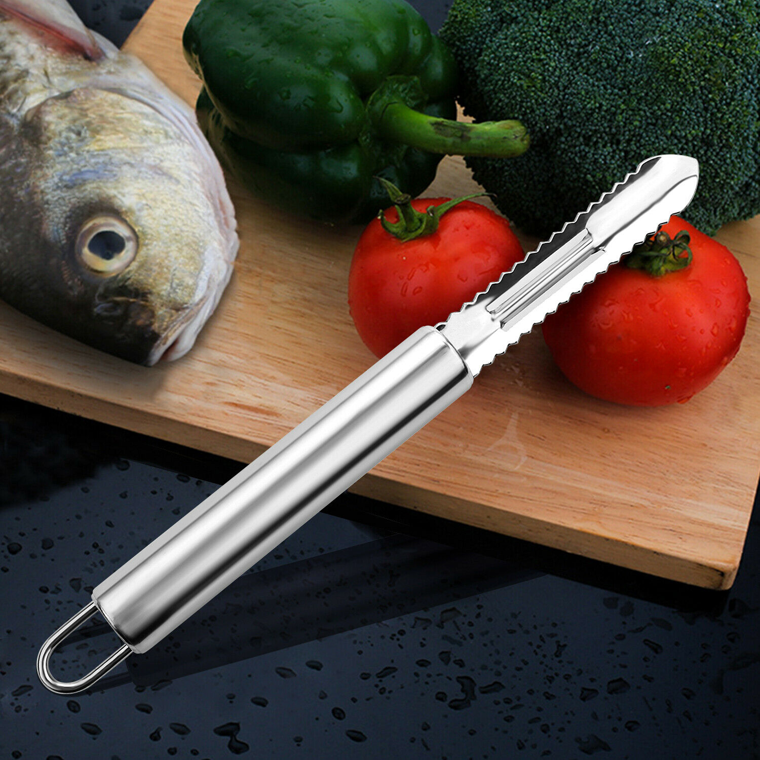 2pc fish scale remover scaler scraper cleaner kitchen tool peeler tool-