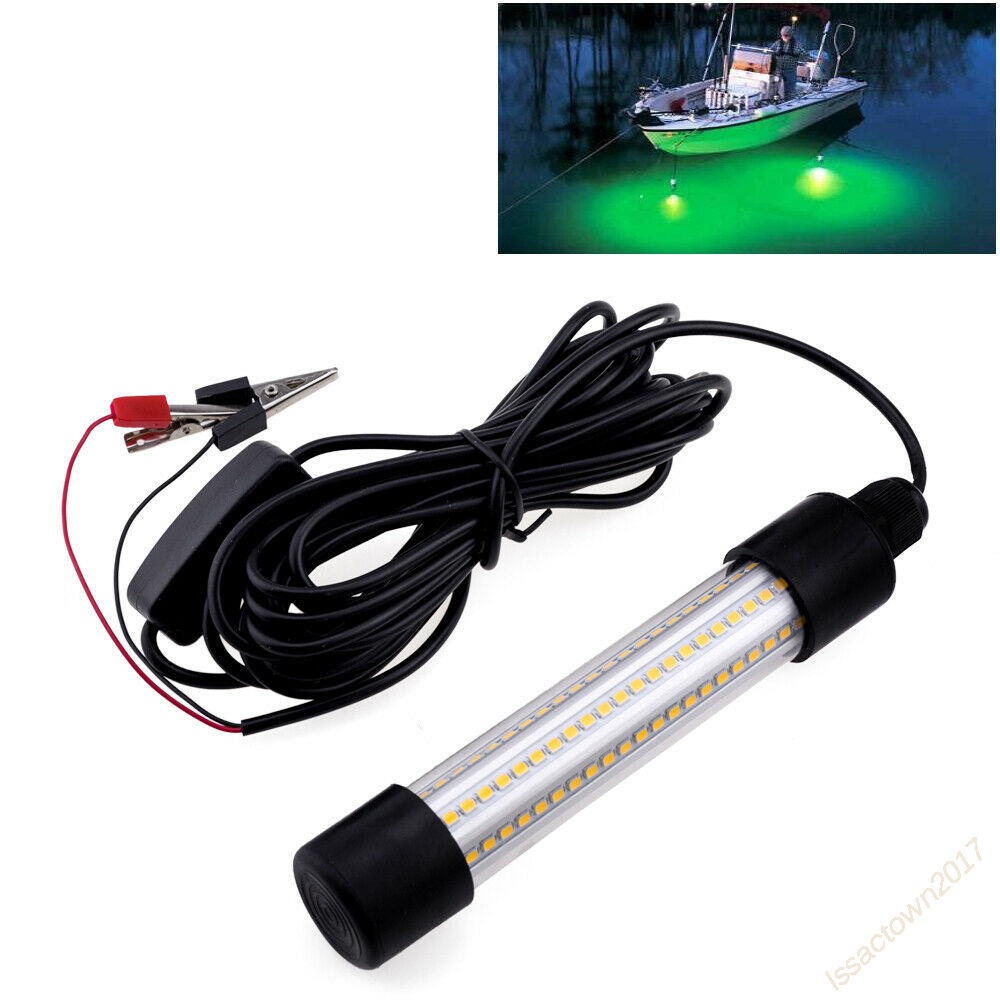 1200LM LED Submersible Fishing Night Light Underwater Fish Lure Bait Finder Lamp