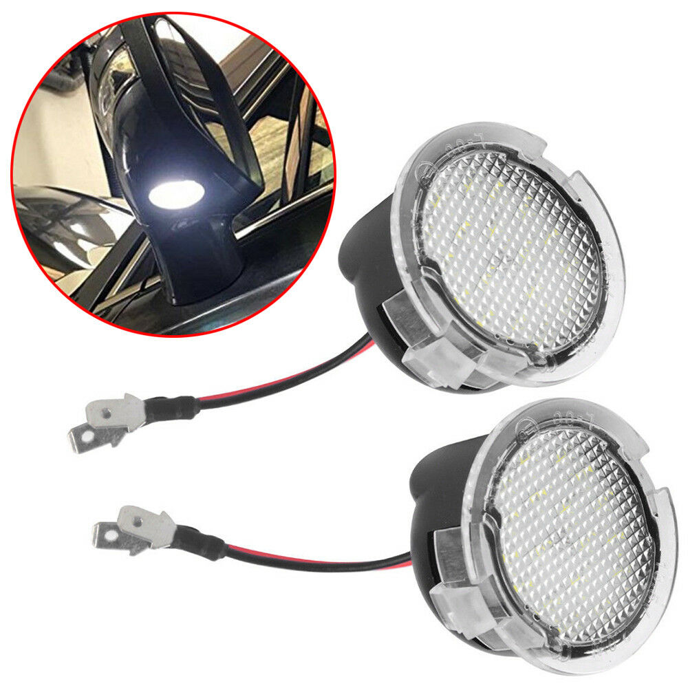 2 X White LED Puddle Lights For Ford Taurus Edge Explorer F150 Side Mirror Ligh
