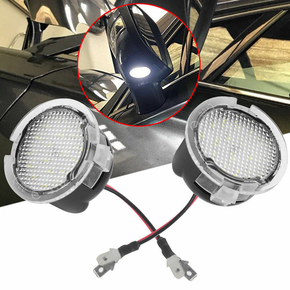2 X White LED Puddle Lights For Ford Taurus Edge Explorer F150 Side Mirror Ligh