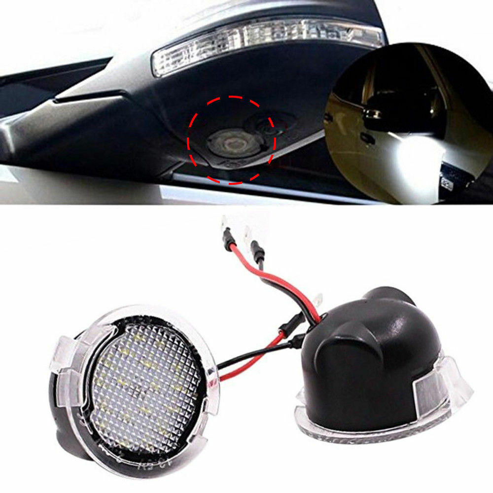 2 X White LED Puddle Lights For Ford Taurus Edge Explorer F150 Side Mirror Ligh