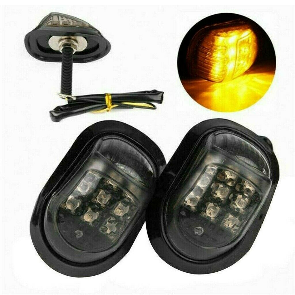 2x Flush Mount Motorcycle LED Turn Signals Indicator Blinker Light Amber Flasher
