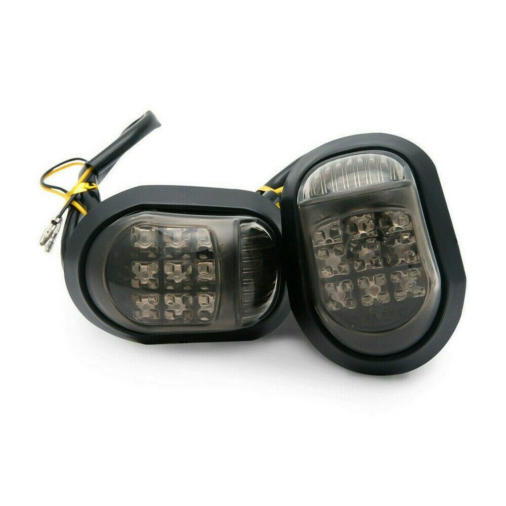 2x Flush Mount Motorcycle LED Turn Signals Indicator Blinker Light Amber Flasher