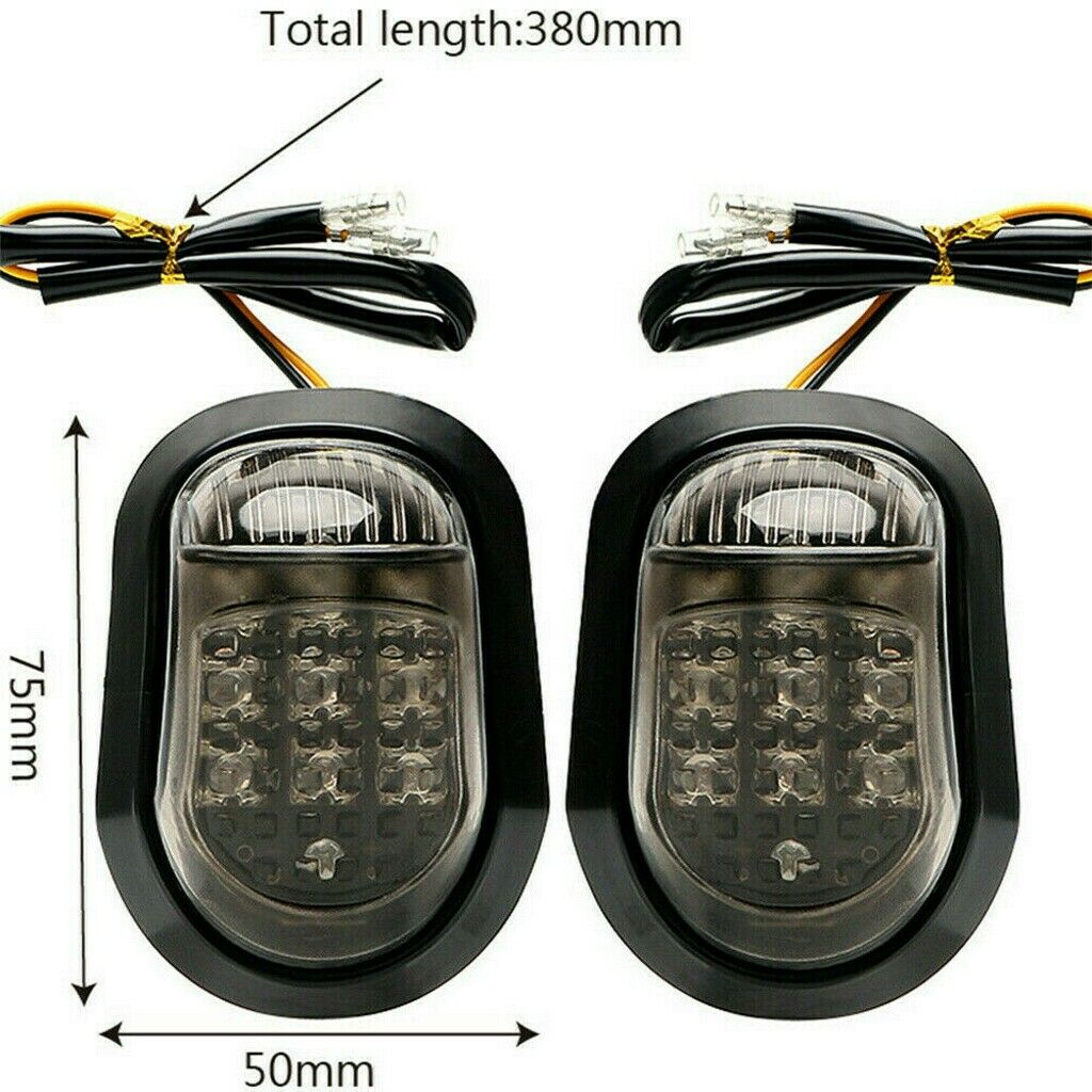 2x Flush Mount Motorcycle LED Turn Signals Indicator Blinker Light Amber Flasher