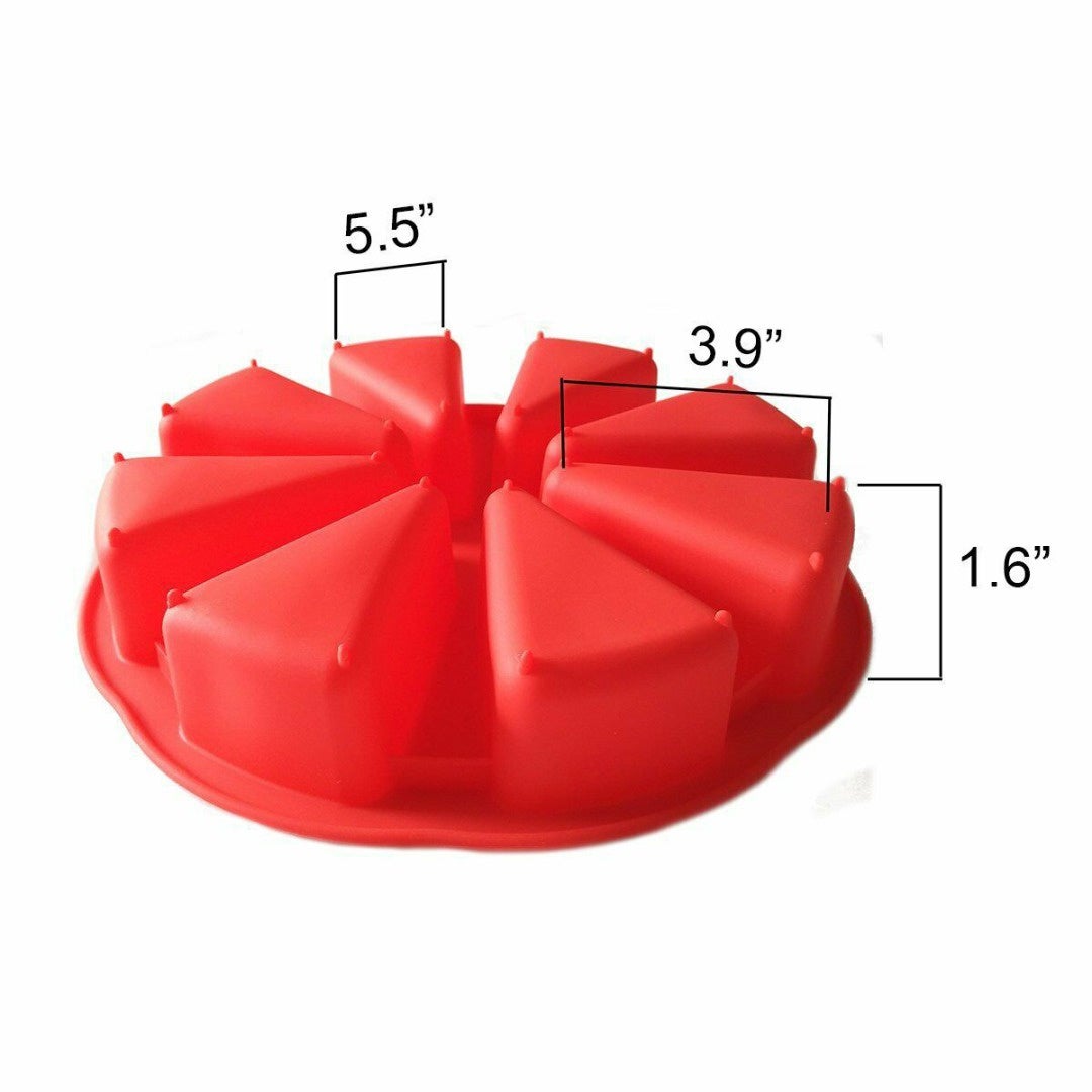 1PC 8-Triangle Round Silicone Cake Pan Pastry Muffin Pizza Baking Tray Mould