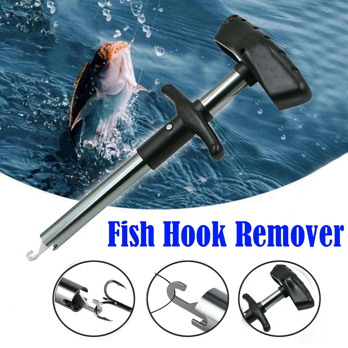 Easy Fish Hook Remover Puller Detacher T-Handle Extractor Fishing Tackle Tool