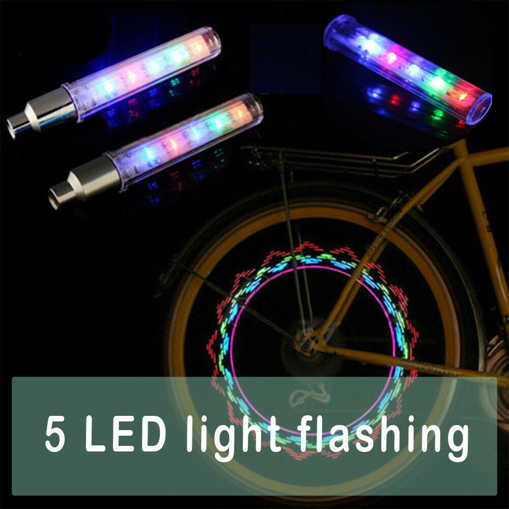 2 Pack bicycle waterproof 32 LED Bicycle rim light mountain bike wheel tire valve spokes-