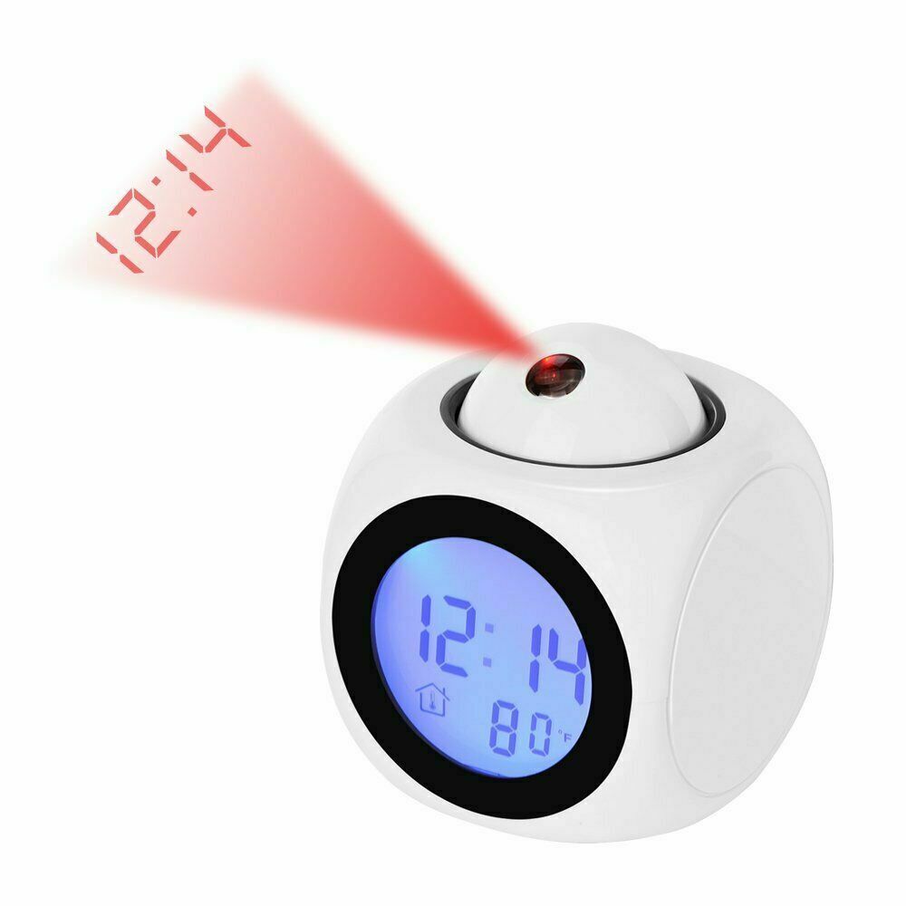 Digital projection alarm clock with LCD voice speaking LED projector - publication title