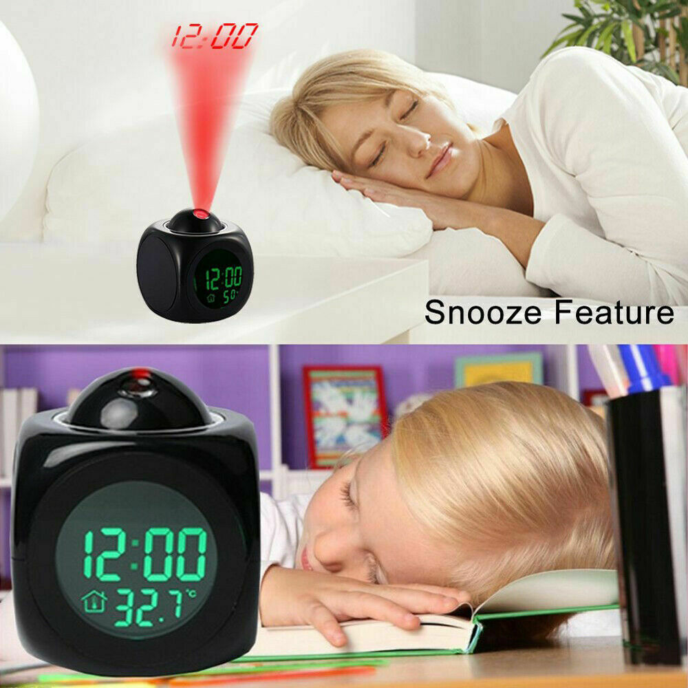 Digital projection alarm clock with LCD voice speaking LED projector - publication title