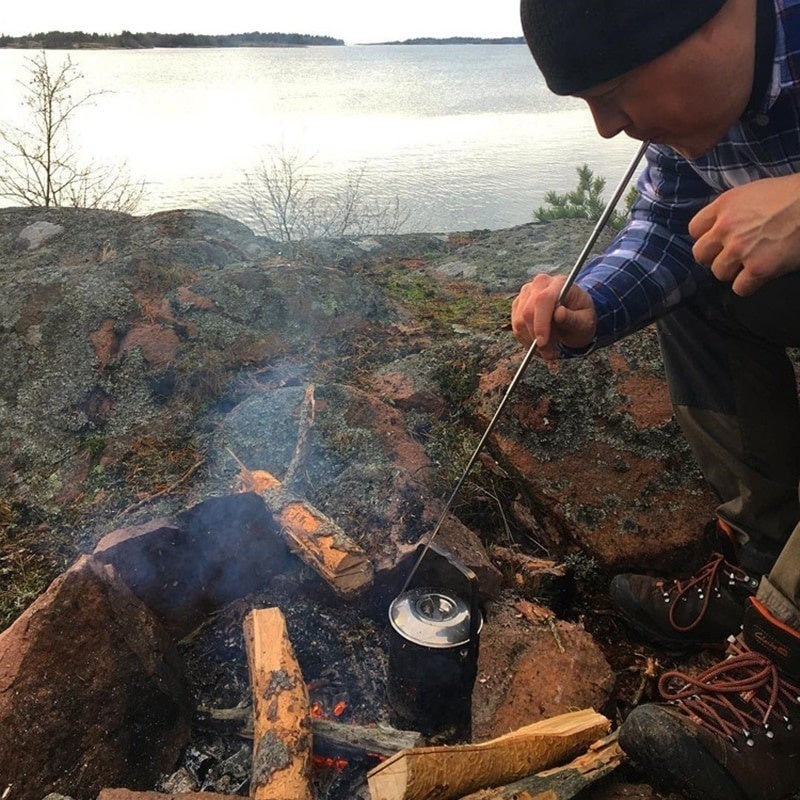 Outdoor Cooking Survival Blow Fire Tube Portable Fire Starter Retractable Camping Blow Fire Tube